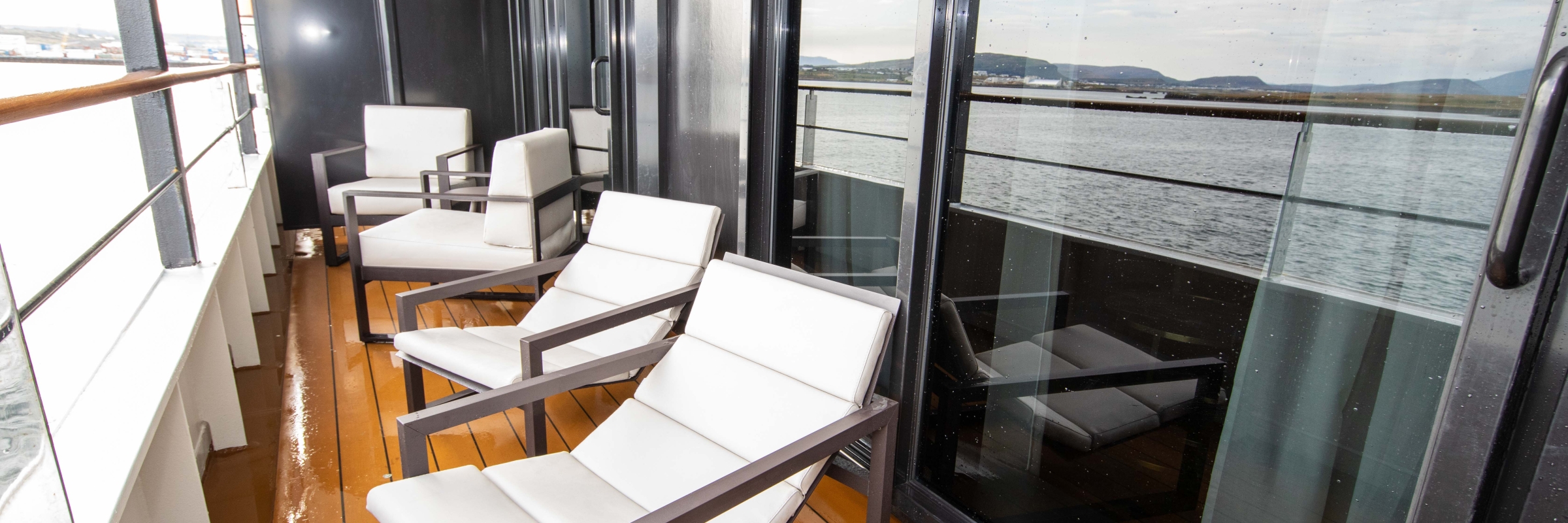 Owner's Suite private balcony aboard World Explorer