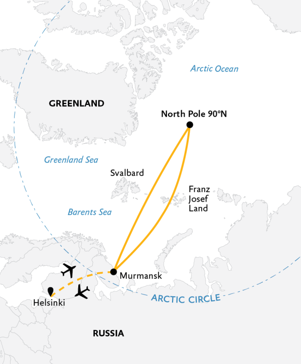 North Pole - Itinerary Map