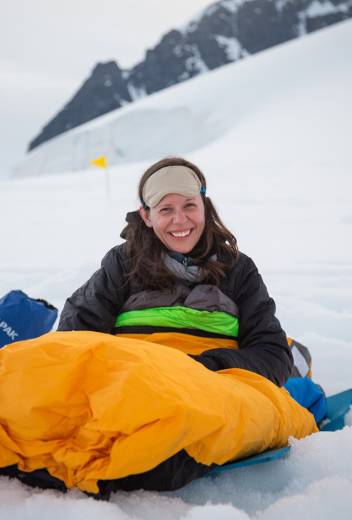 Guest goes camping on the Antarctic Continent.