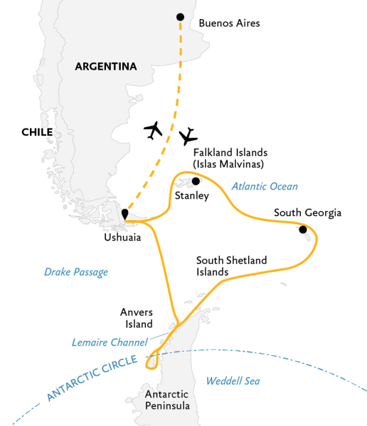 史诗般的南极：福克兰群岛（马尔维纳斯群岛）、南乔治亚岛以及穿越南极圈