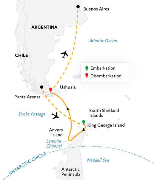 南极捷运：飞越德雷克海峡（飞去船回）