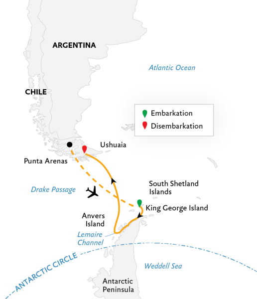 南极捷运：飞越德雷克海峡（飞去船回）