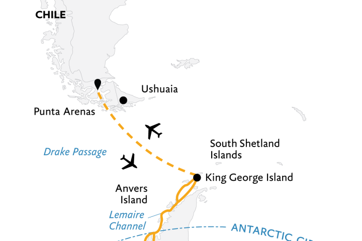 Antarctic Express: Crossing the Circle (Itinerary Map)