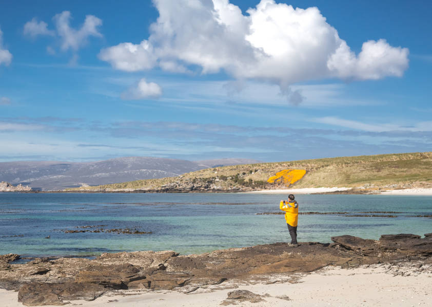 Passenger viewing the landscape