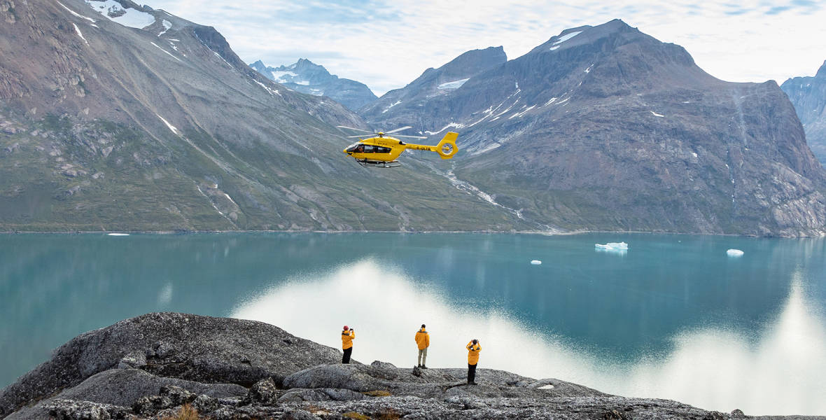Heli-hiking in Greenland