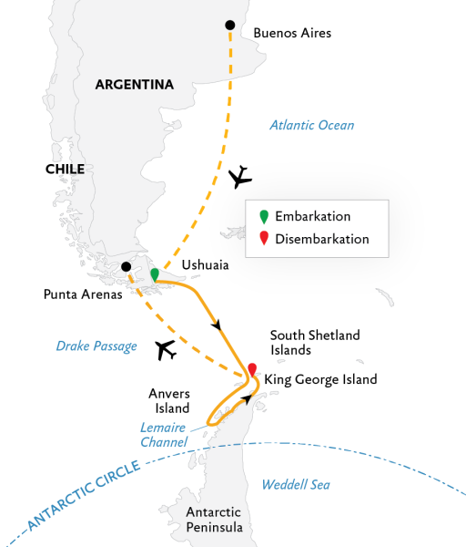 南极捷运：飞越德雷克海峡（船去飞回）
