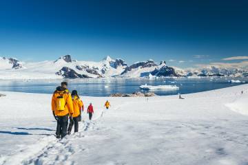 Quark passengers hiking on Petermann Island