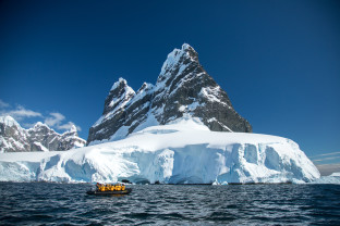 Zodiac cruising through Lemaire channel