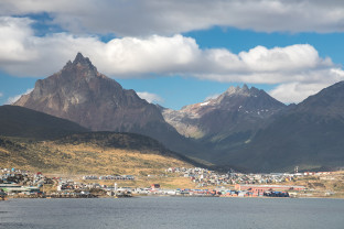 Views of the center of Ushuaia from one of our expedition ships.