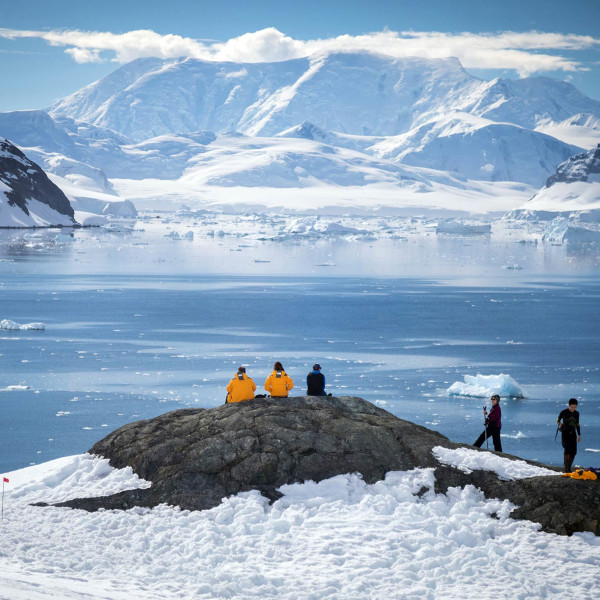 Passengers enjoying the view in the Antarctic