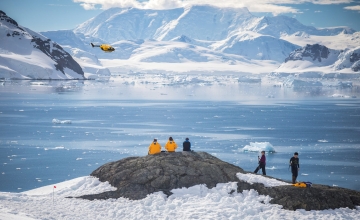 Guests at Paradise Harbour, Antarctica. 