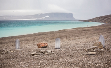 Three graves of Franklin expedition members on Beechey Island, Nunavut in the Canadian High Arctic - Photo by Acacia Johnson