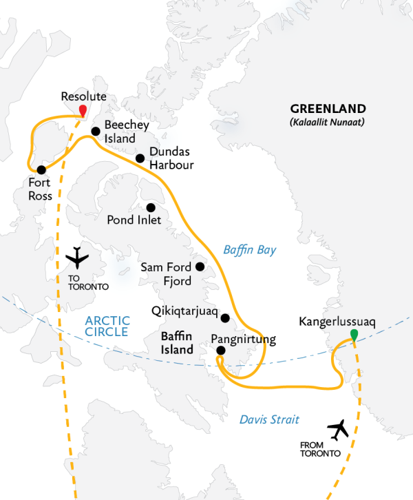 Northwest Passage: In the Footsteps of Franklin 2021 Expedition Map