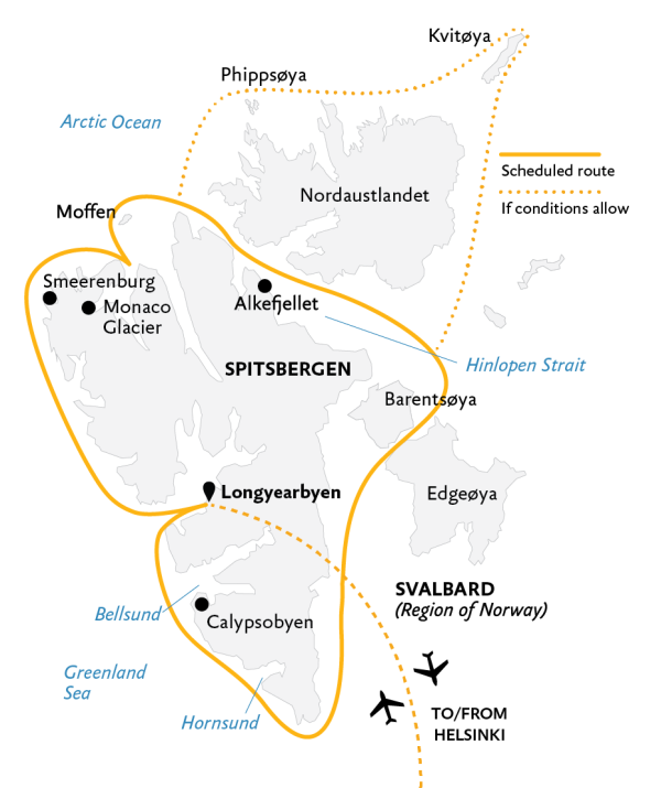 Spitsbergen In Depth: Big Island, Big Adventure Map