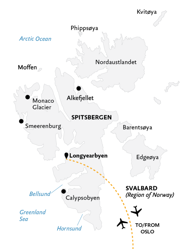 Spitsbergen Photography: In Search of Polar Bears 2021 Expedition Map